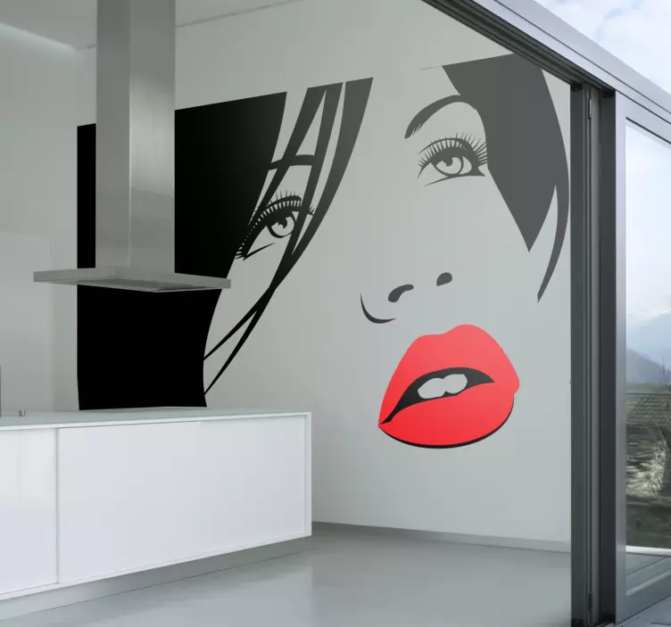 Naklejka na ścianę twarz dziewczyny - TenStickers