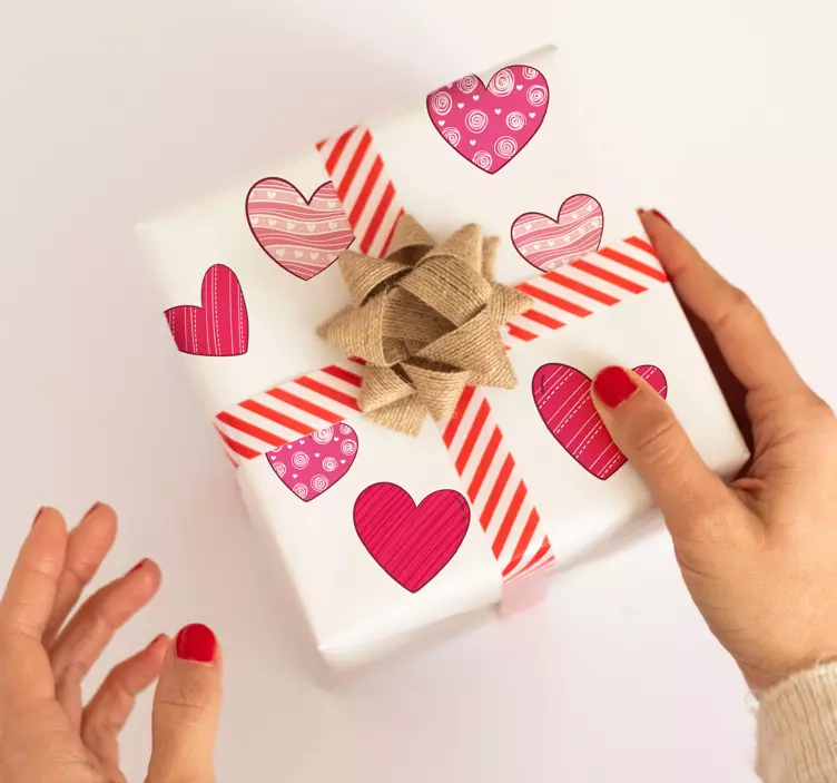 Naklejka ścienna Walentynki Różne serca walentynki - TenStickers