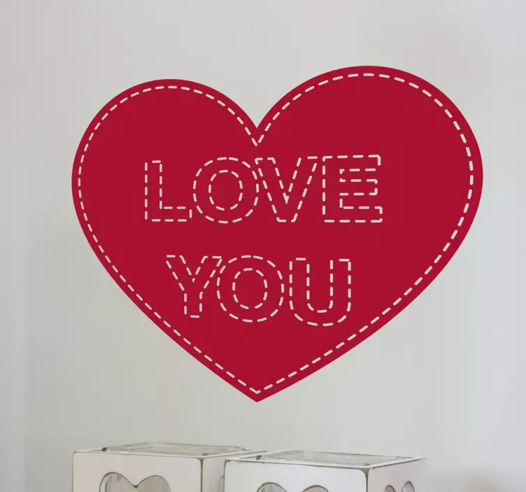 Naklejka na ścianę Walentynki Serce Love you - TenStickers