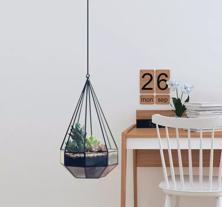 Naklejka na ścianę wisząca doniczka - TenStickers