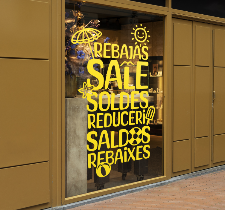 Naklejka na ścianę wyprzedaż języki letnie - TenStickers