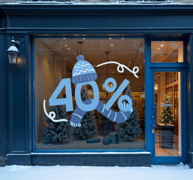 Naklejka na ścianę wyprzedaż niebieska zimowa zniżka - TenStickers