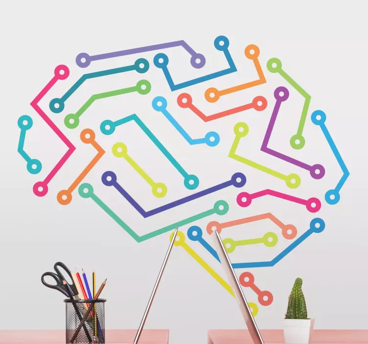 Naklejka na ścianę wzory geometryczne połączenia kolorowe - TenStickers