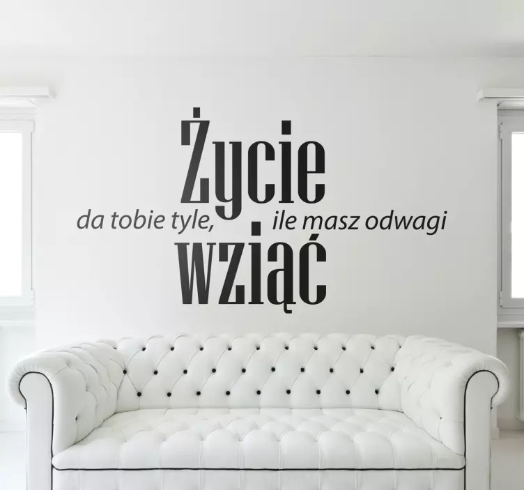 Naklejka na ścianę z napisem odwaga - TenStickers