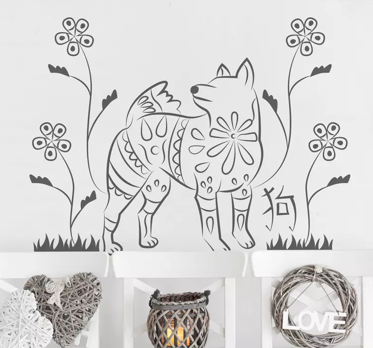 Naklejka na ścianę zwierzęta domowe dekoracyjny wzór psa - TenStickers