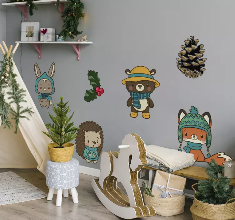 Naklejka na ścianę zwierzęta domowe radosne osobowości - TenStickers