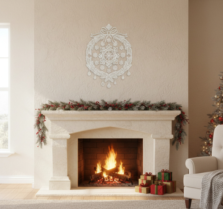 Naklejka na święta bożego narodzenia białe naklejki na okna - TenStickers