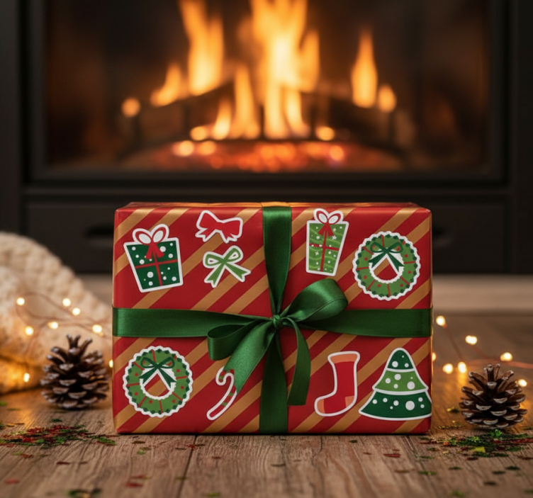 Naklejka na święta bożego narodzenia klasyczne elementy - TenStickers