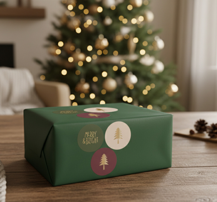 Naklejka na święta bożego narodzenia wzór klasyczny - TenStickers