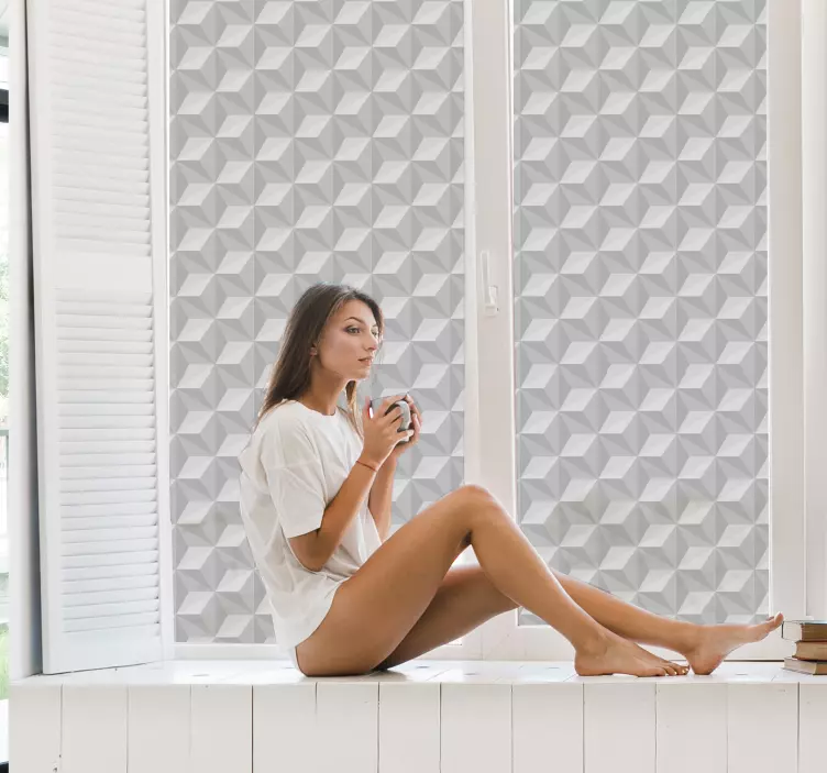 Naklejki na okno 3d sześciany - TenStickers