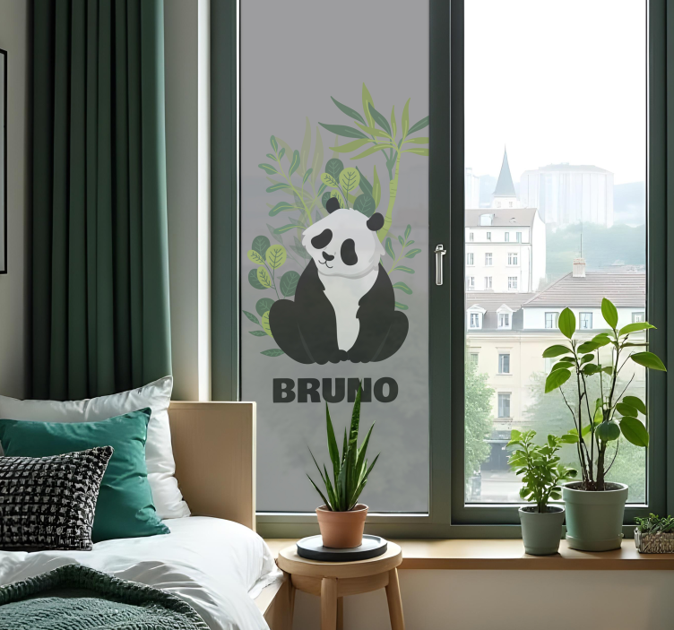 Naklejka na szybę spersonalizowana panda - TenStickers