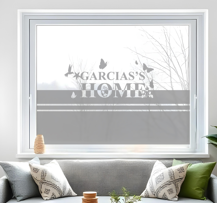 Naklejka na szyby tekst z roślinami - TenStickers