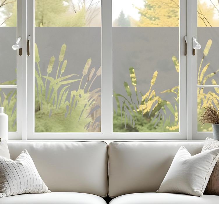 Naklejka na szybę trzciny i trawy - TenStickers