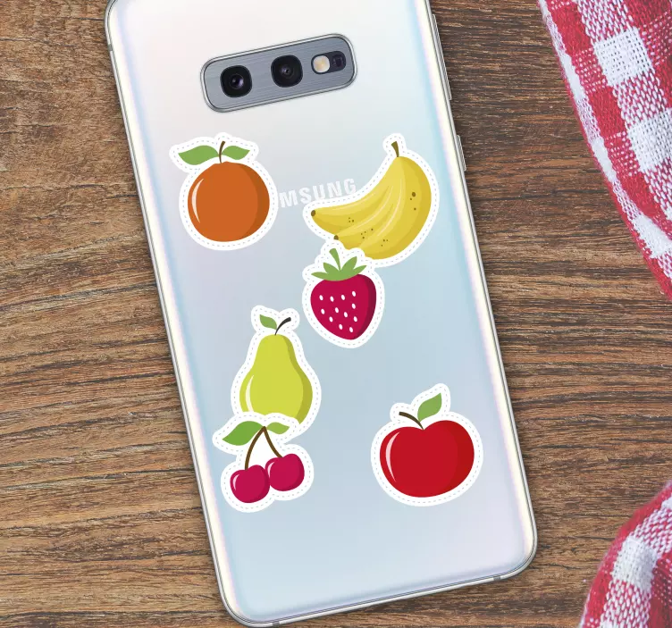 Naklejka na telefon Samsung gastronomia Zestaw owoców - TenStickers