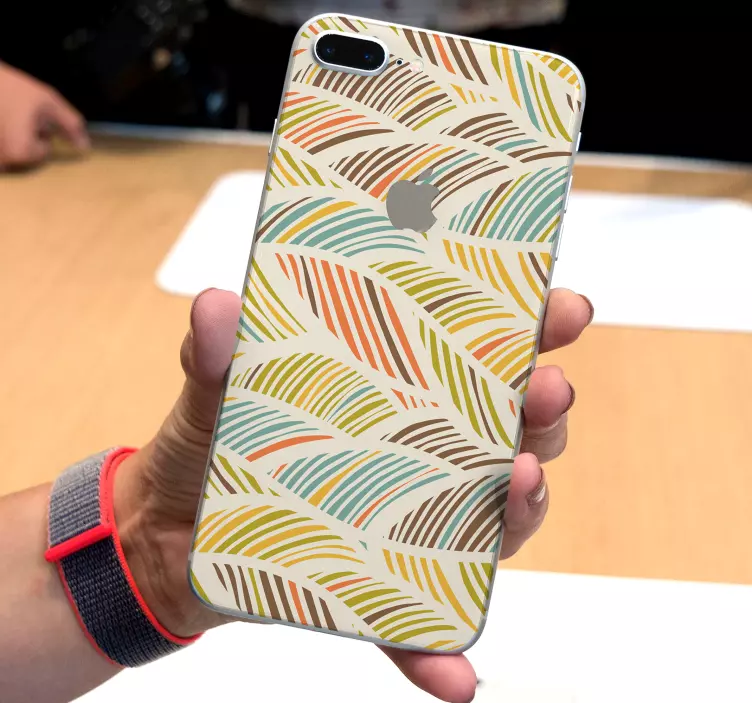 Naklejka na telefon Tropikalne kolorowe liście - TenStickers