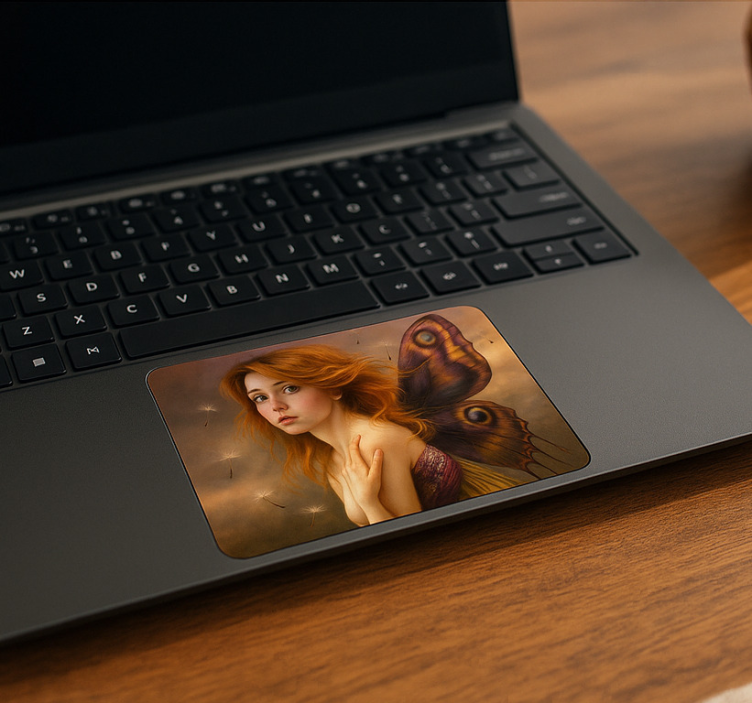 Naklejka na touchpad dziewczyna z unoszącymi się mniszkami lekars - TenStickers