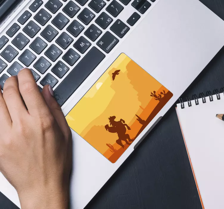 Naklejka na touchpad scena zachodu słońca na pustyni - TenStickers