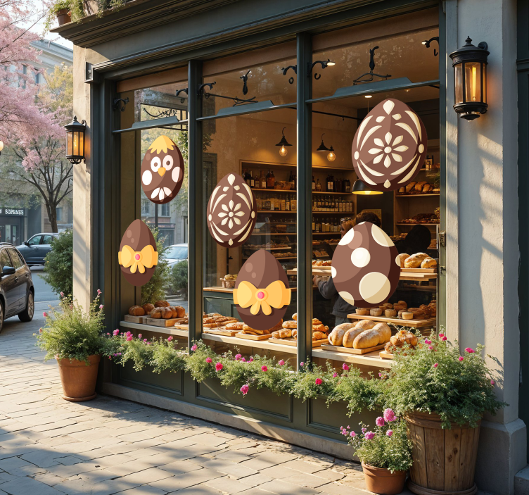 Naklejka na witrynę sklepową czekoladowe jajka wielkanocne - TenStickers