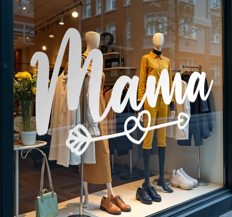 Naklejka na witrynę sklepową mama kocha - TenStickers