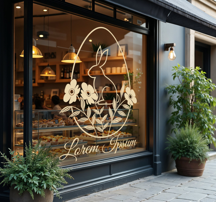 Personalizowana naklejka na witrynę sklepową na Wielkanoc - TenStickers