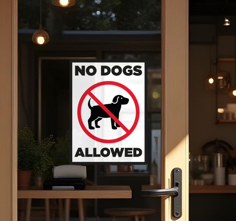 Naklejka na witrynę sklepową no dog allowed sign - TenStickers