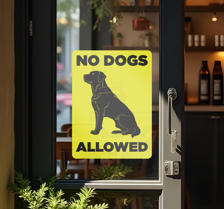 Naklejka na witrynę sklepową no dogs allowed - TenStickers