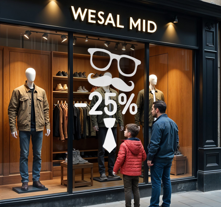 Naklejka na witrynę sklepową rabat na dzień ojca - TenStickers