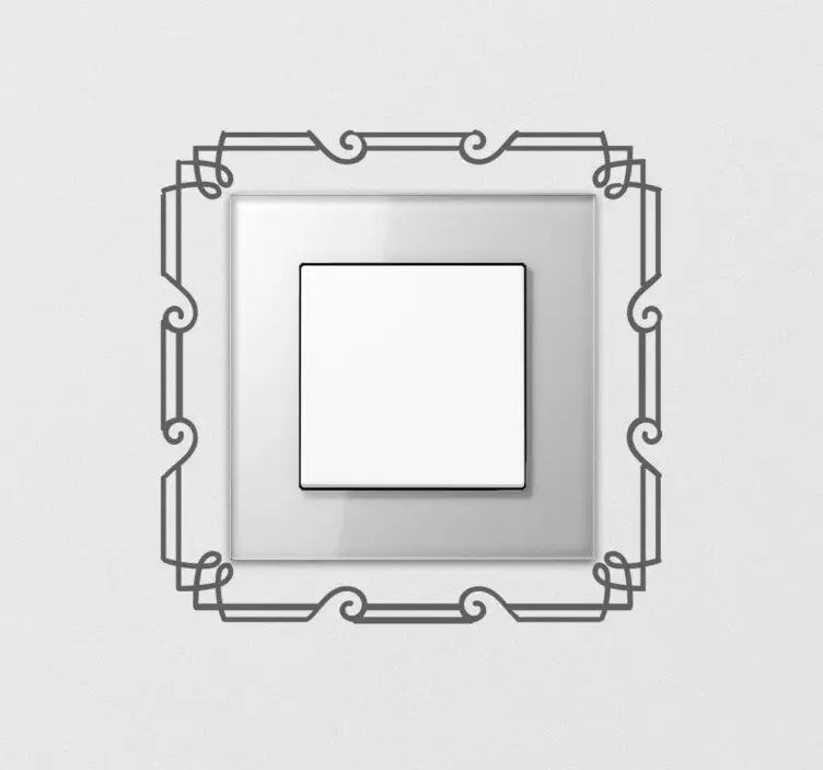 Naklejka na włącznik światła artystyczna ramka - TenStickers