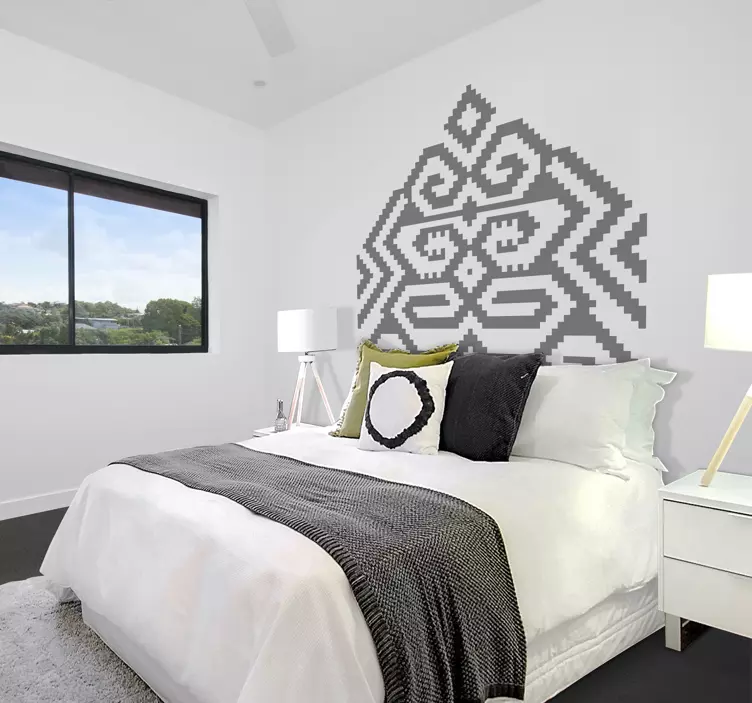 Naklejka nad łóżko motyw wzoru geometrycznego - TenStickers