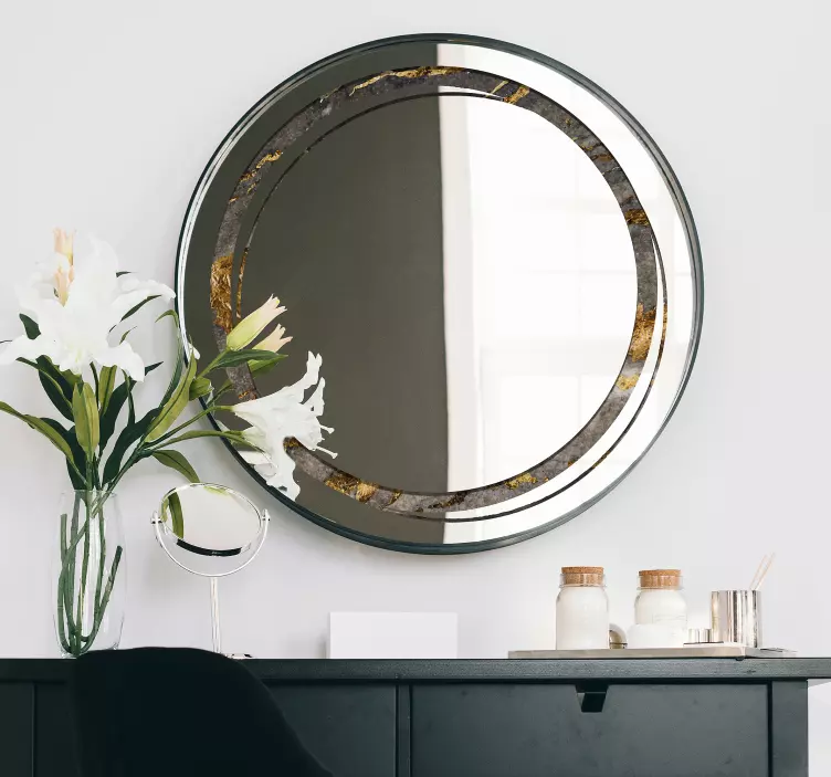 Naklejka na lustro okrągła ramka - TenStickers