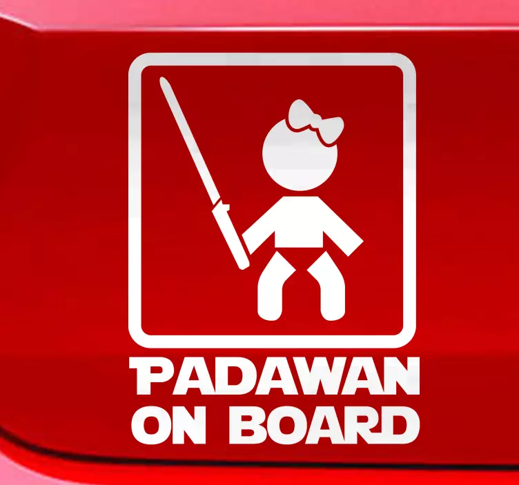 Naklejka Padawan on board dziewczynka - TenStickers