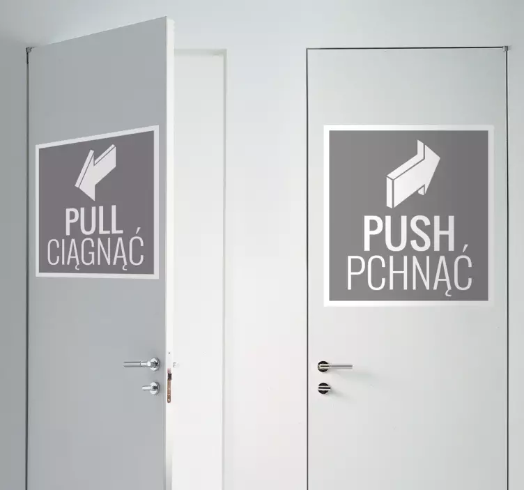 Naklejka Pchnąć Ciągnąć - TenStickers