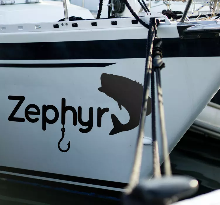 Naklejka personalizowana haczyk i ryba - TenStickers