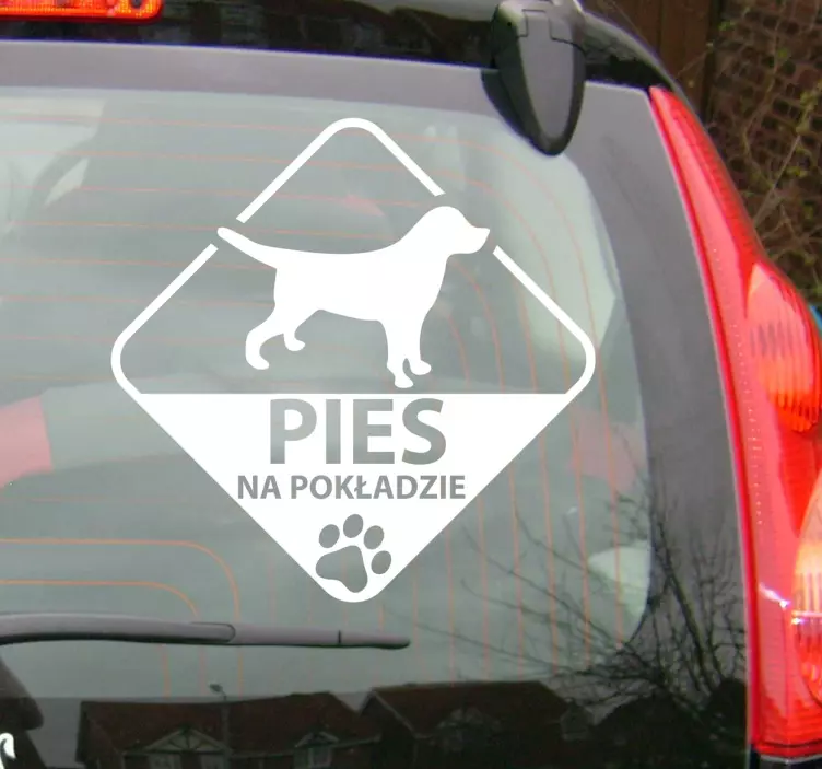 Naklejka na samochód pies na pokładzie - TenStickers