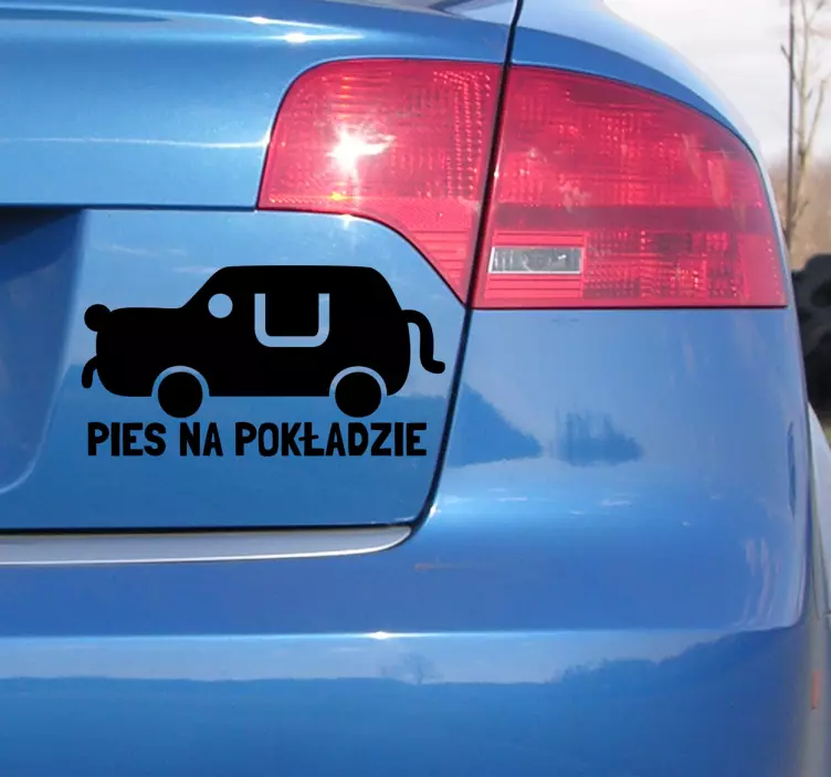 Naklejka na auto pies w samochodzie - TenStickers