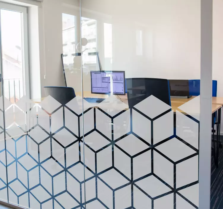 Naklejka na szybę półprzezroczyste kostki geometryczne - TenStickers