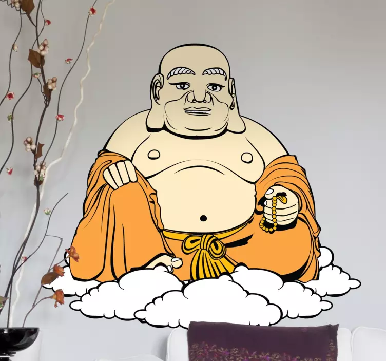 Naklejka pulchna, kolorowa Budda - TenStickers