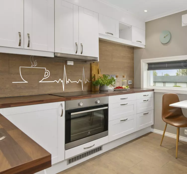 Naklejka na ścianę do kuchni Puls Kawy - TenStickers