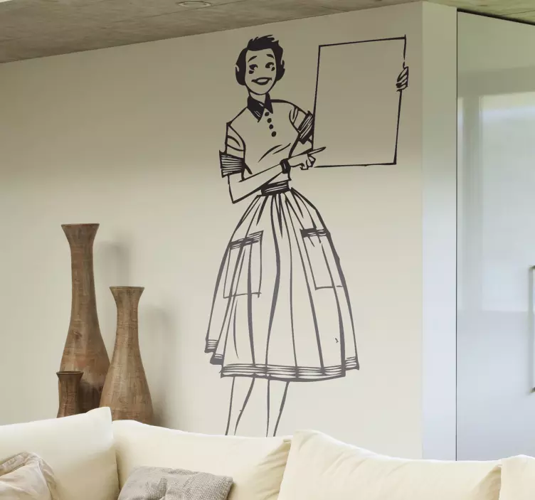 Naklejka retro nauczycielka - TenStickers