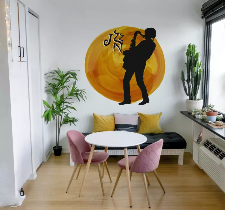 Naklejka saksofonista jazzowy - TenStickers