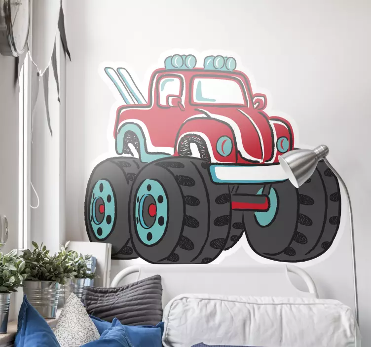 Naklejka samochód monster truck rysunek - TenStickers