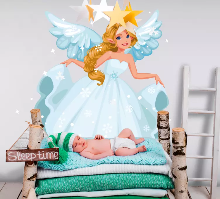 Naklejka na ścianę bajki dla dzieci Lodowa wróżka ładny design - TenStickers