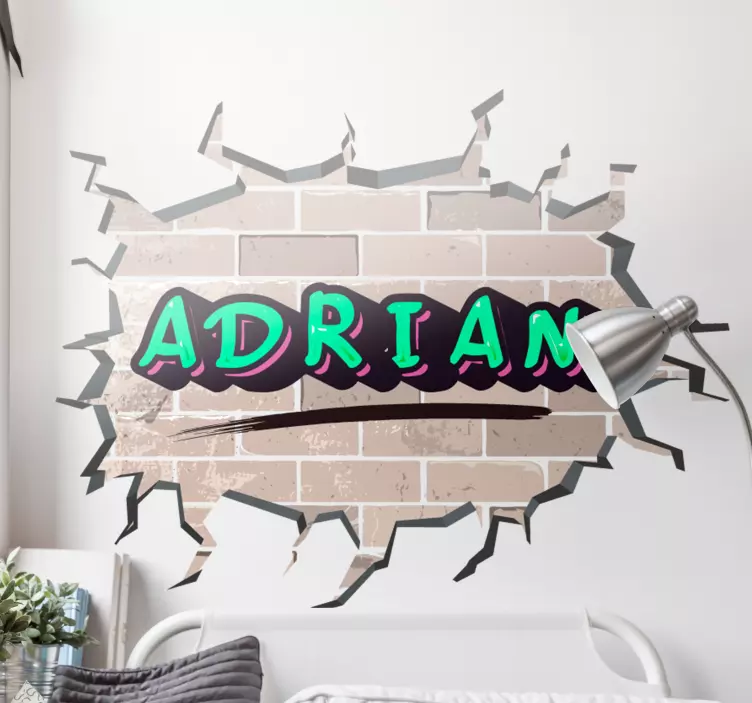 Naklejka na ścianę Ceglane ściany graffiti - TenStickers