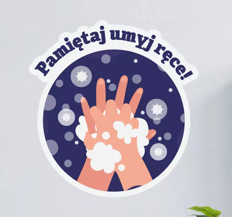 Naklejka na ścianę Covid-19 umyj ręce - TenStickers