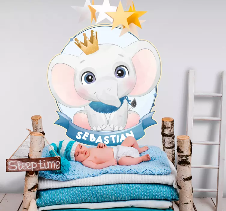 Naklejka na ścianę dla dzieci Słodki słoń - TenStickers