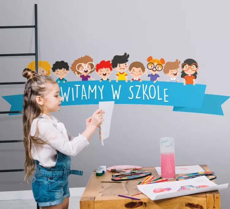 Naklejka na ścianę edukacyjne Witaj z powrotem dzieci! - TenStickers