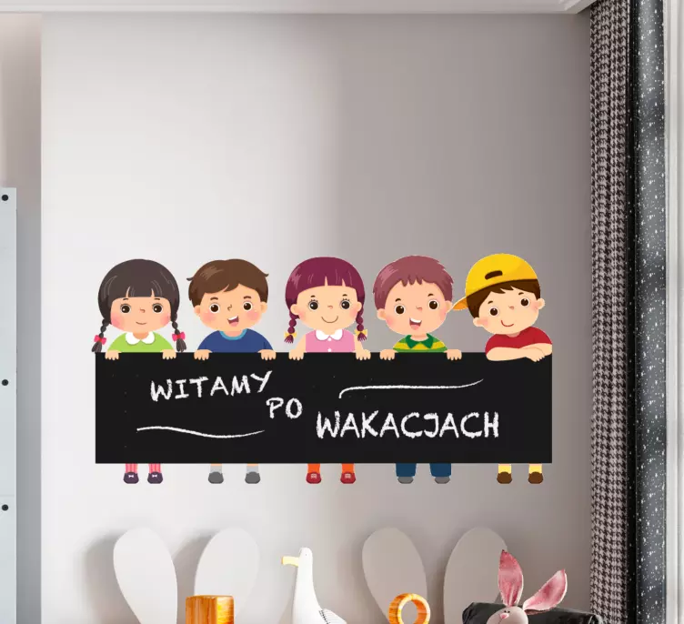 Naklejka na ścianę edukacyjne Witamy po wakacjach - TenStickers