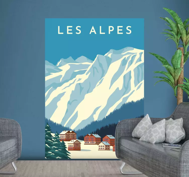 Naklejka na ścianę Góry w Szwajcarii - TenStickers