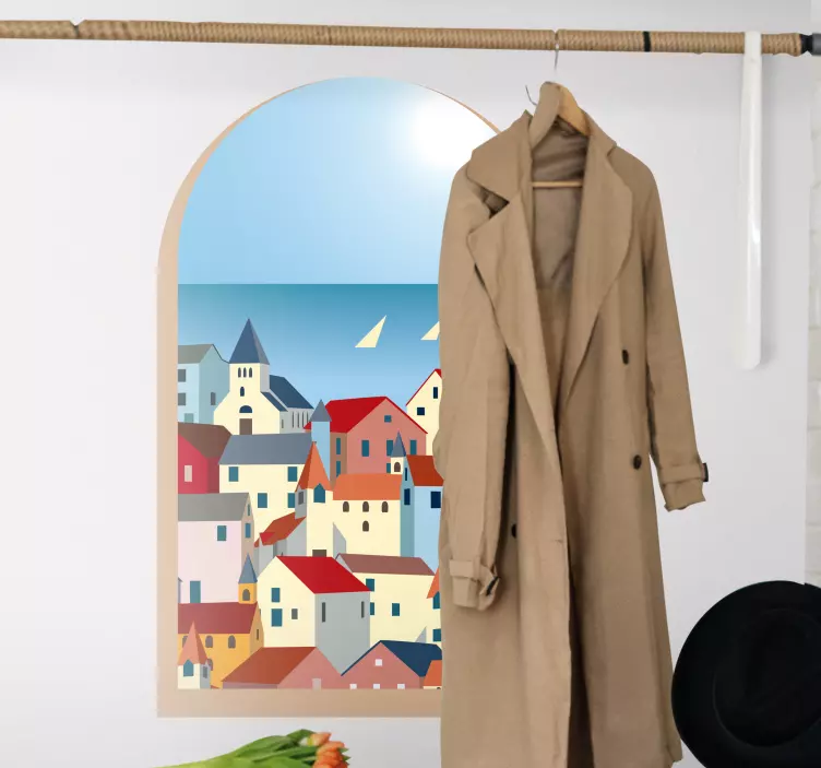 Naklejka na ścianę Grecja za oknem - TenStickers