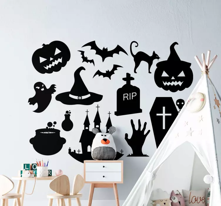 Naklejka na ścianę Symbole Halloween - TenStickers